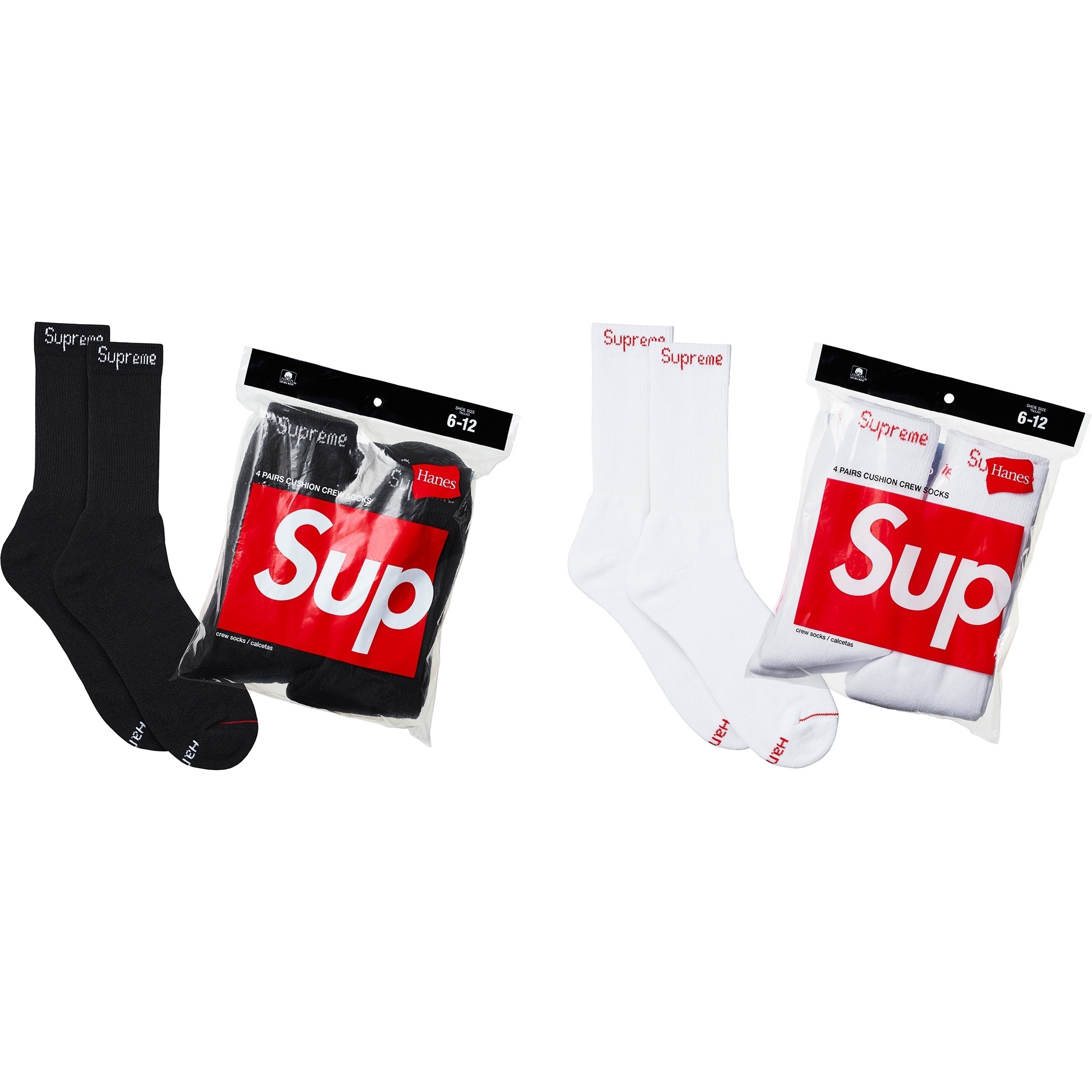Supreme®/Hanes® Crew Socks (4 Pack)